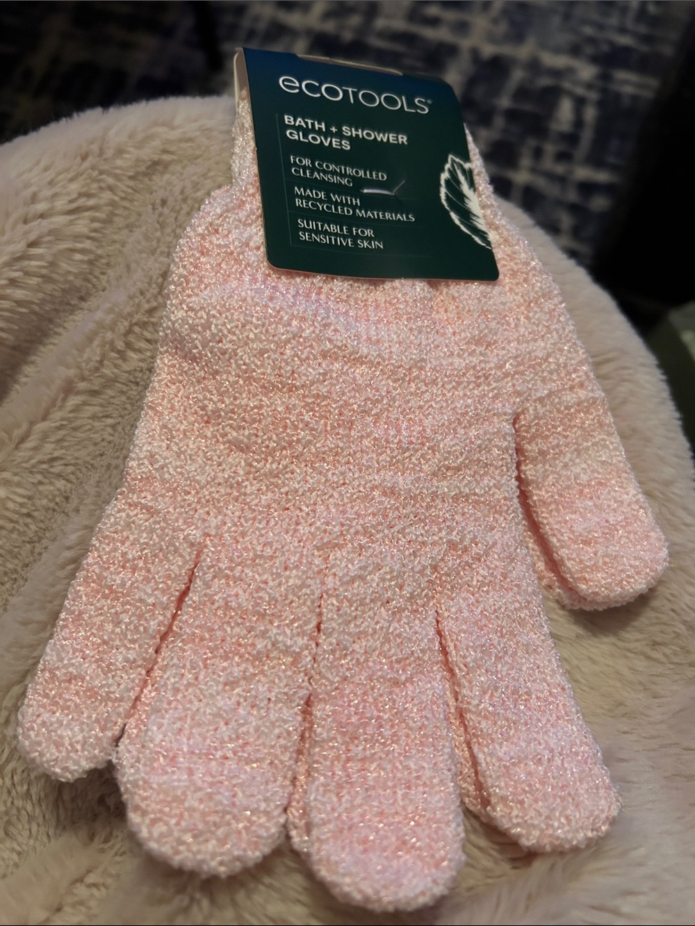 ecotools Pink Exfoliating Bath & Shower Gloves